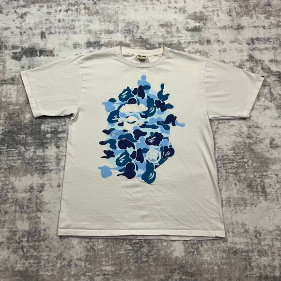 Authentic Bape 2000's Blue Camo Ape Head Tee XL - Picture 1 of 7